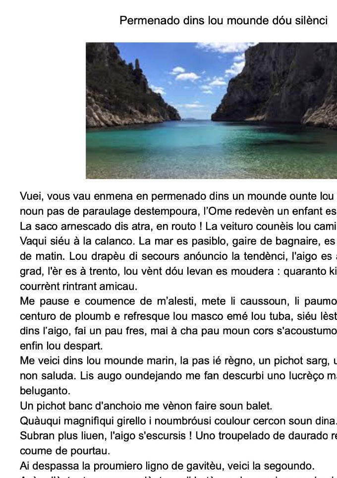 PERMENADO DINS LOU MOUNDE DÓU SILÈNCI pèr Jaume
