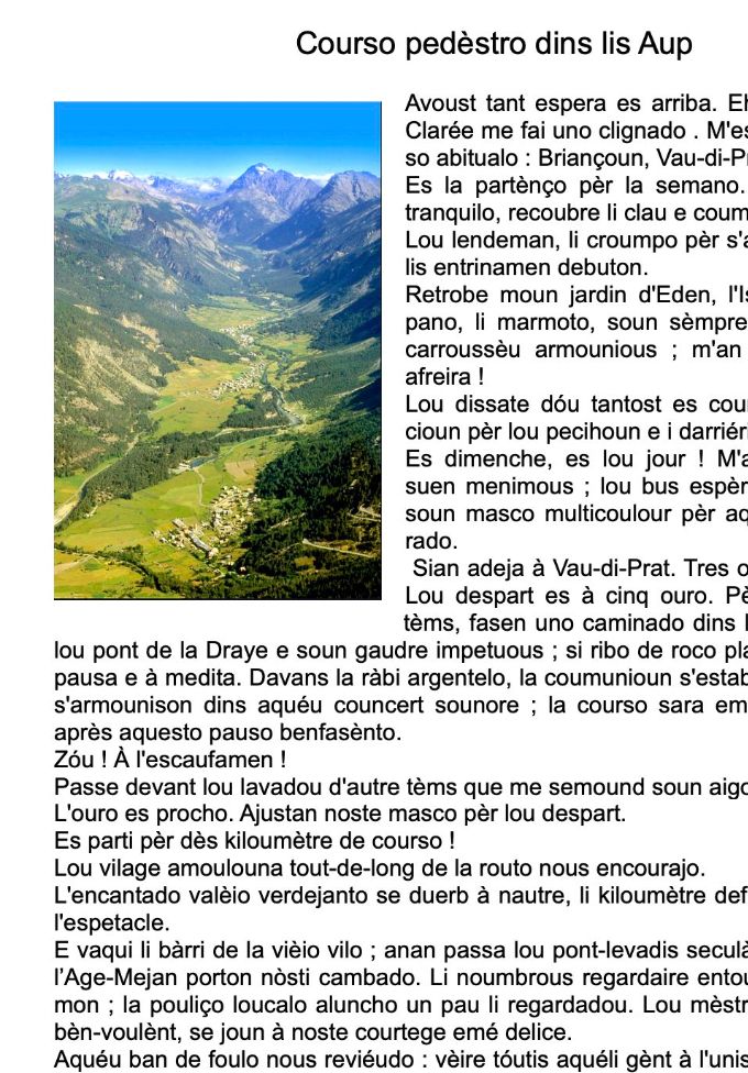 Courso pedèstro dins lis Aup Avoust pèr Jaume